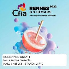DIWATT participe au CFIA 2022 RENNES les 8, 9 et 10 mars prochains au PARC EXPO de RENNES